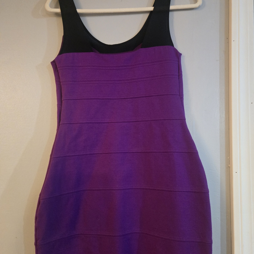 Express Black and Purple Mini Dress - Picture 2 of 3